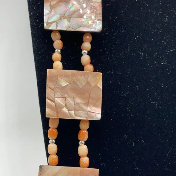 Bohemian Abalone Shell Leather Belt 42" Long - Picture 7 of 8